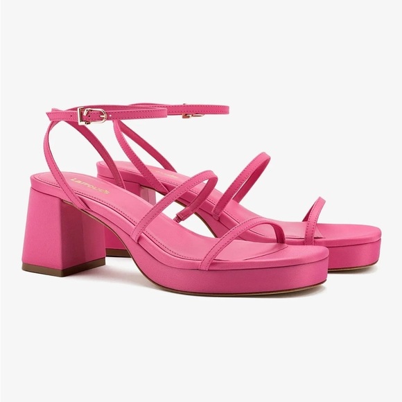 Larroude Women's Pink Strappy Sandals NIB - Picture 5 of 5